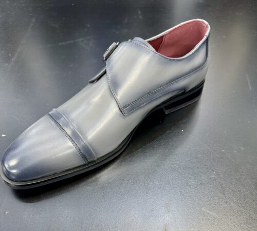 Giorgio Venturi Leather Grey Monk Strap