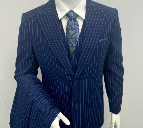 Steve Harvey 3Pc Navy w/Pinstripe