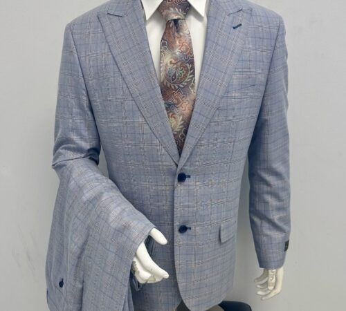 Antonio Cardinni Slate Blue w/Blue & Brown Plaid