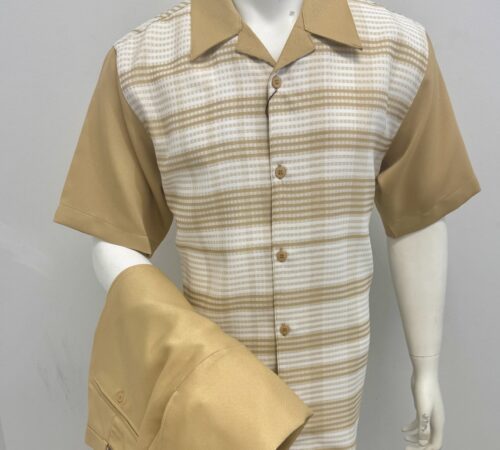 Montique Tan & White 2Pc Set