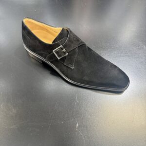 Mezlan Suede Albini <Br>Black Monk Strap