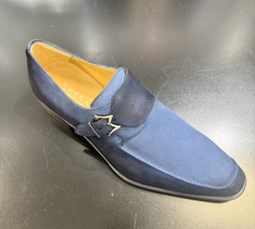 Mezlan Suede Diesel Navy Monk Strap