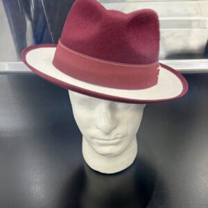Bruno Capelo Outcast Coll Burgundy & Silver Fedora