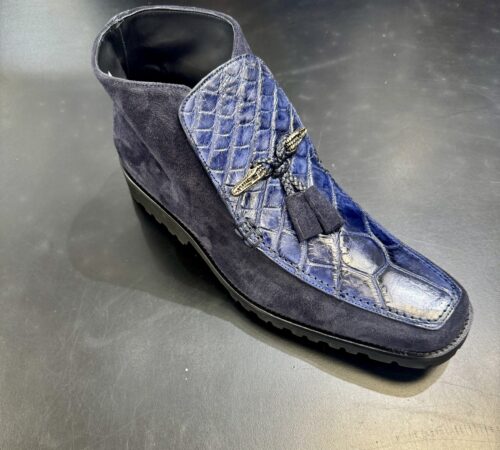 Mauri Navy Suede & Alligator Shoe