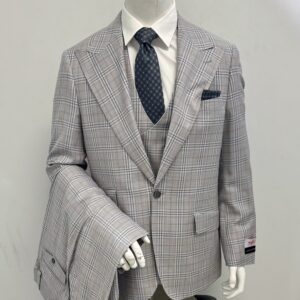 Tiglio Suit 3Pc Gray Plaid