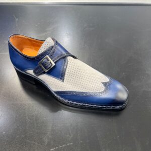 Mezlan Blanes Blue & Grey Monk Strap