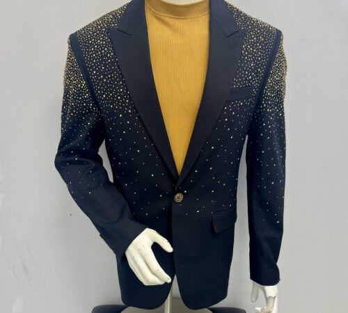 Barabas Sport Coat Black w/Gold Studs