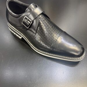 Giovanni Les Black Leather Monk Strap