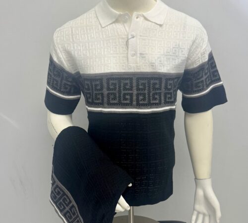 Stacy Adams Short Set Blk/Gray/White