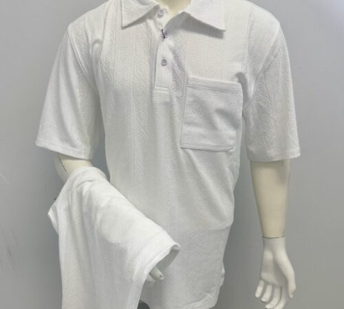 Stacy Adams Polo Short Set White