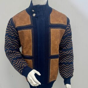 Silversilk Sweater Navy & Brown